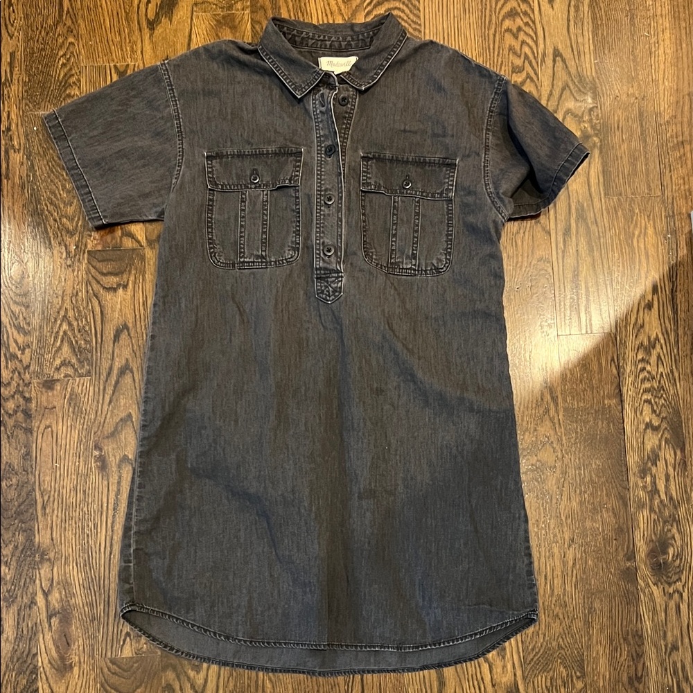 Madewell Charcoal Denim Shirt Dress